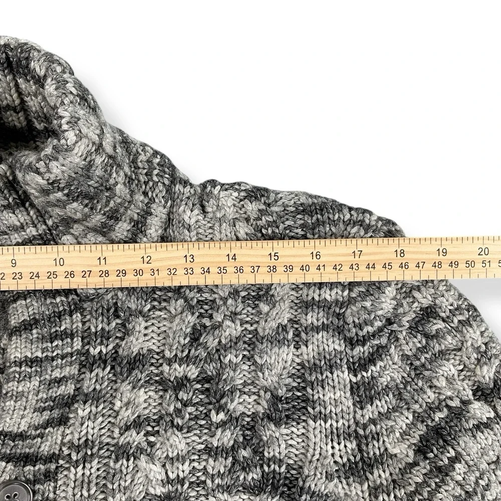 Banana Republic Cardigan Men Large Gray Long Sleeve Button Heavyweight Wool Knit